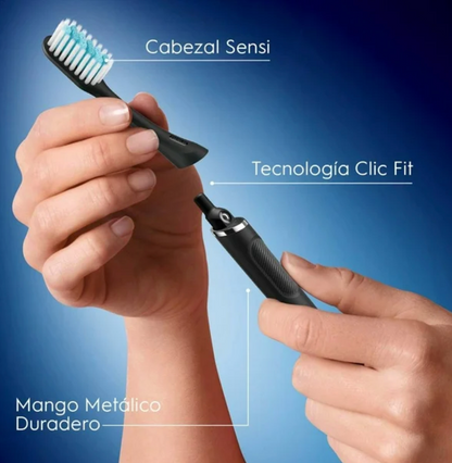Cepillo Dental Oral-B Clic 1 pza + 3 Cabezales Extra Suave + Soporte Magnético - .
