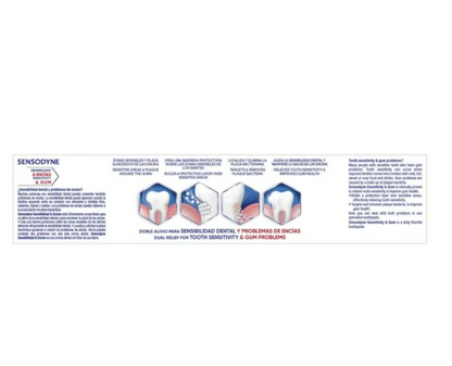 Pasta Dental Sensodyne Sensibilidad Y Encías Regular para un Doble Alivio 3 pzas de 100 g c/u - .