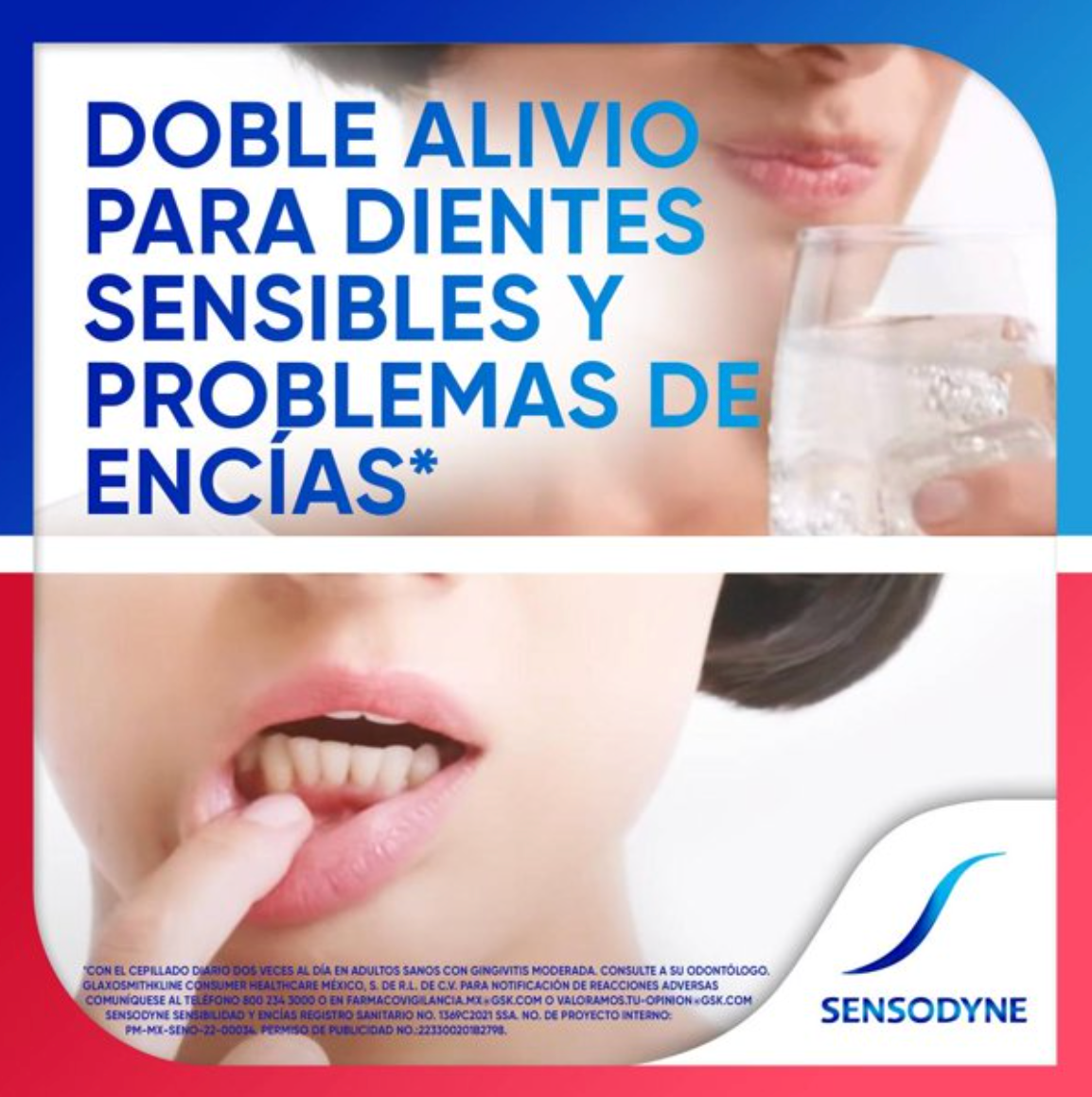 Pasta Dental Sensodyne Sensibilidad Y Encías Regular para un Doble Alivio 3 pzas de 100 g c/u - .