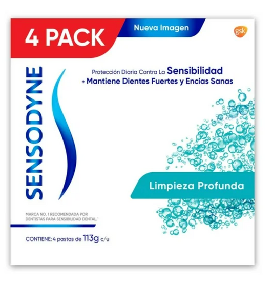 Pasta Dental Sensodyne Deep Clean 4 pzas de 113 g c/u - .