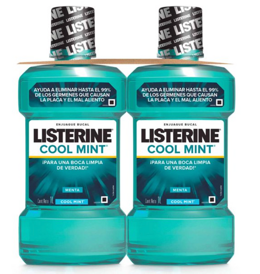 Enjuague Bucal Listerine Coolmint 2 pzas de 1 l c/u - .