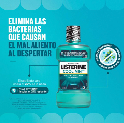 Enjuague Bucal Listerine Coolmint 2 pzas de 1 l c/u - .