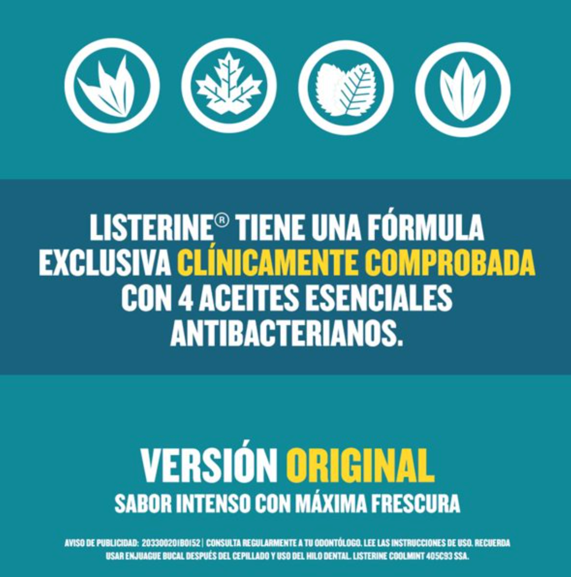 Enjuague Bucal Listerine Coolmint 2 pzas de 1 l c/u - .