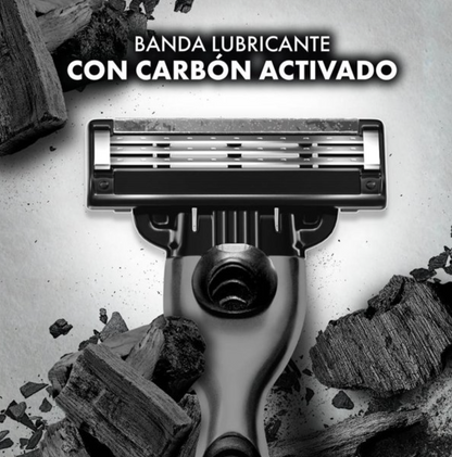 Repuesto Rastrillo de Afeitar Gillette Mach3 Mach3 con Carbón Activado 12 pzas - .