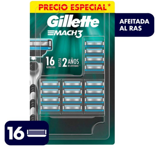 Repuestos para Afeitar Gillette Mach3 16 pzas - .