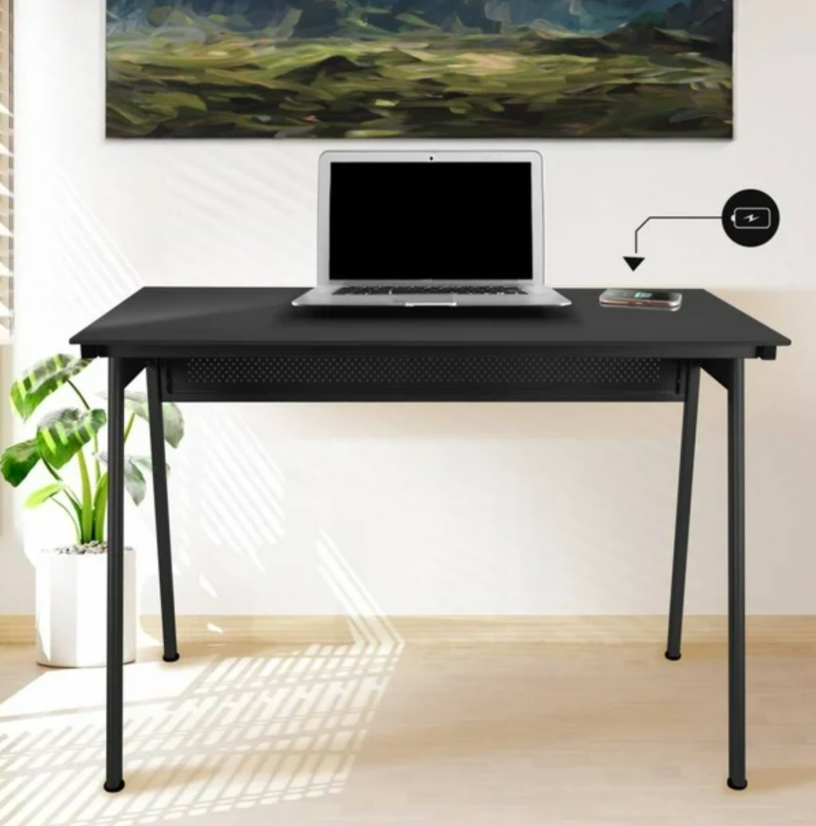 Escritorio Valery Products Premium con Carga Inalámbrica Negro - .
