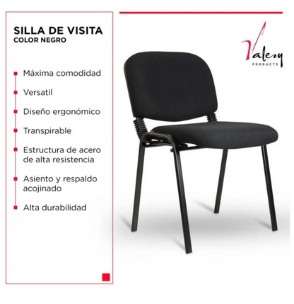 Silla de Visita Valery Products Negro ADR01 - .