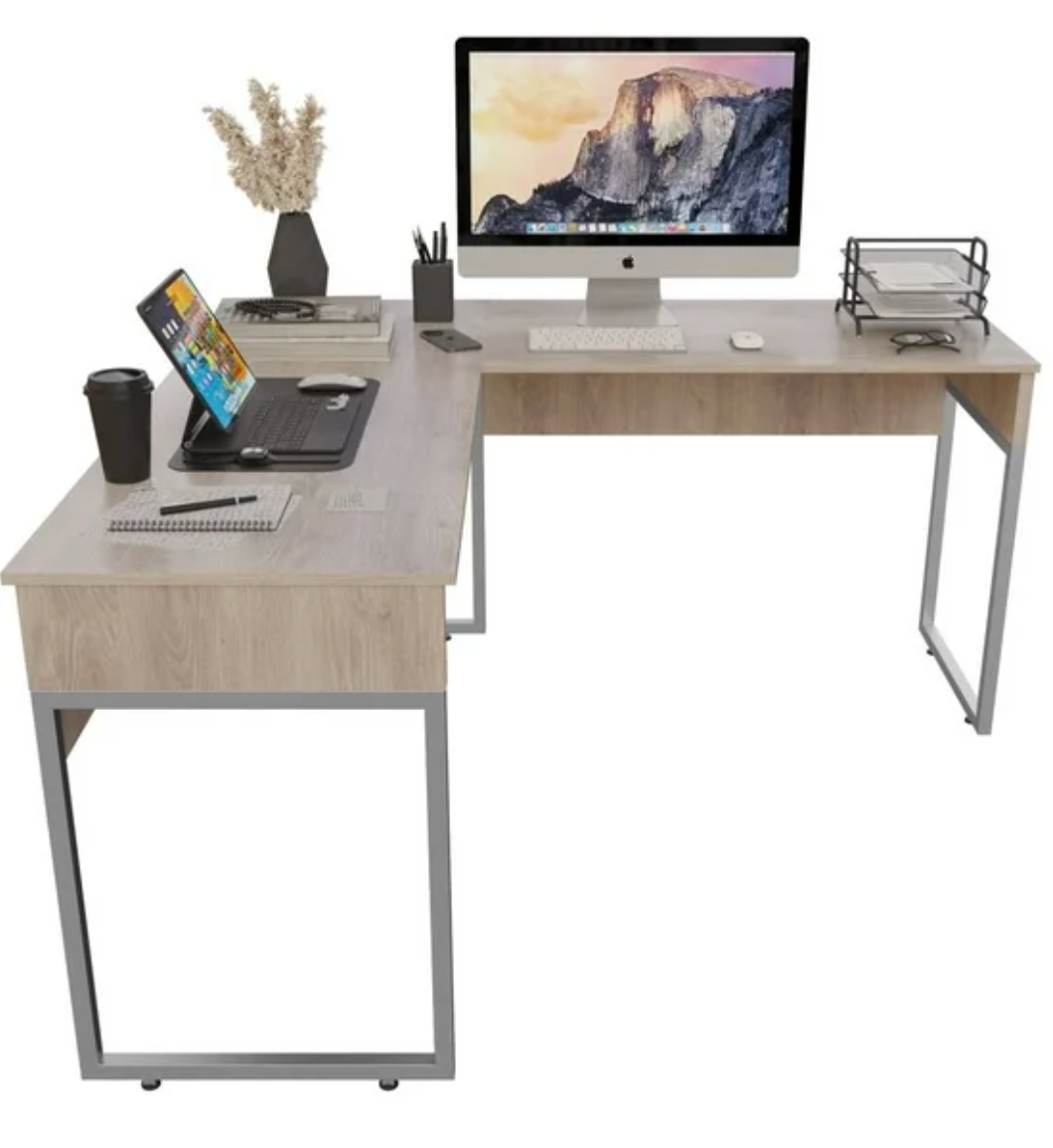 Escritorio Ejecutivo Maderkit En L Estilo Moderno Ceniza - .