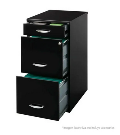Archivero Space Solutions 3 Gavetas Negro - .