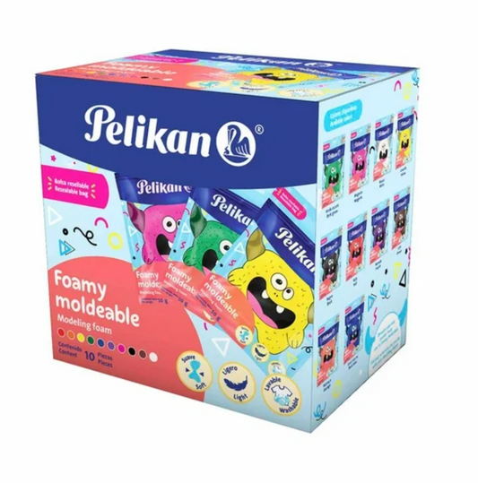Foamy Moldeable Pelikan con 10 pzas Colores Surtidos - .