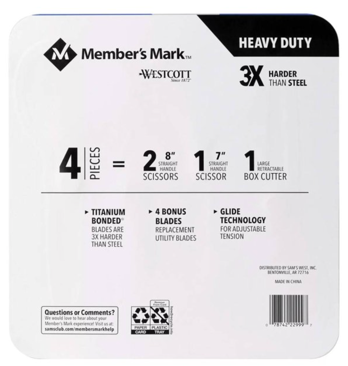 Set de Tijeras Multiusos Member's Mark Azul con 4 pzas - .