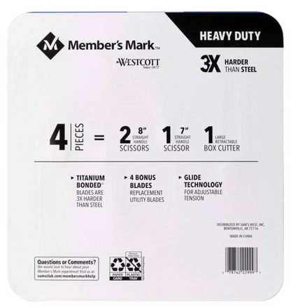 Set de Tijeras Multiusos Member's Mark Azul con 4 pzas - .