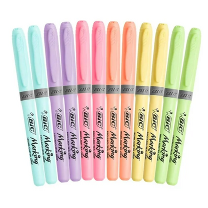 Resaltadores Bic Marking Pastel 12 pzas - .