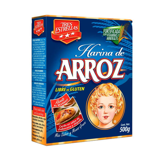 Media Caja harina de arroz Tres Estrellas libre de Gluten 500G/6P - SCG