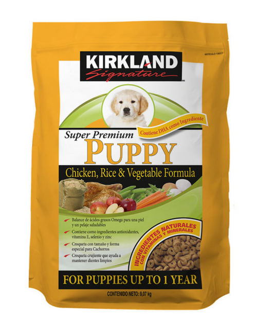 Kirkland Signature alimento para cachorro pollo y arroz 9.07K