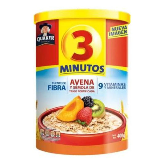 Caja avena Quaker 3 Minutos 400G/36P - SCG