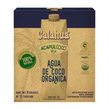 Acapulcoco agua de coco orgánica 6P/1L