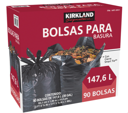 Kirland Signature Bolsas para Basura de Plástico 90 pzas de 147.6 L
