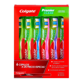 Cepillos Dentales Colgate Premier Clean 6 Pzas - K