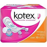 Caja toalla femenina Kotex clásica anatómica C/A 10C/10P/70020