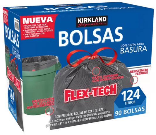 Kirkland Signature Bolsas para Basura 90 pzas de 124 l