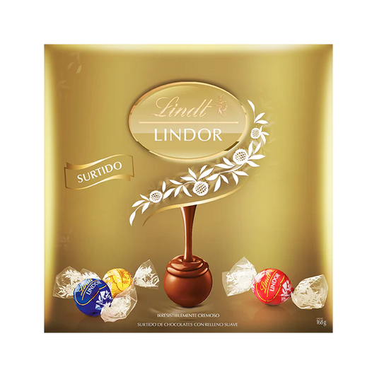 LINDT LINDOR SURTIDO BCO 12 PAQUETES DE 12 PZAS DE 168 GR - .