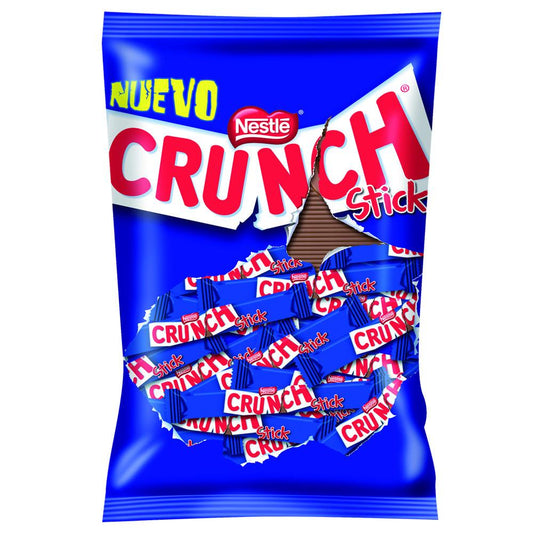 Caja chocolate Nestlé Crunch stick de 9 gr en 20 bolsas con 20 piezas - Nestlé-Chocolates-Nestlé-MayoreoTotal