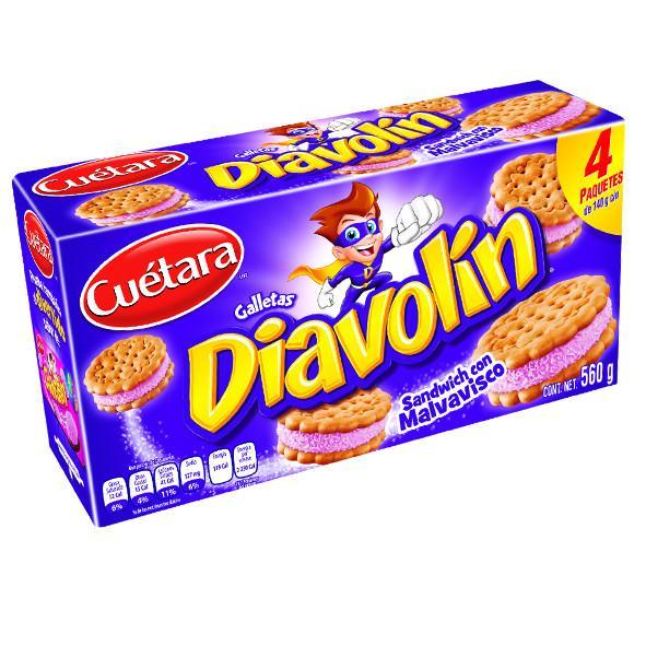 Caja Diavolin Cuetara de 560 grs con 20 paquetes - Cuetara-Galletas-Cuetara-MayoreoTotal