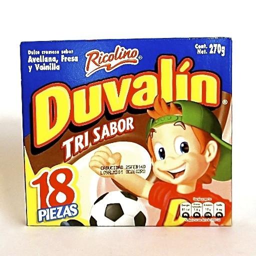 Caja Dulce Cremoso Joyco Duvalin Trisabor en 24 paquetes de 18 piezas - Joyco-Chocolates-Joyco-MayoreoTotal