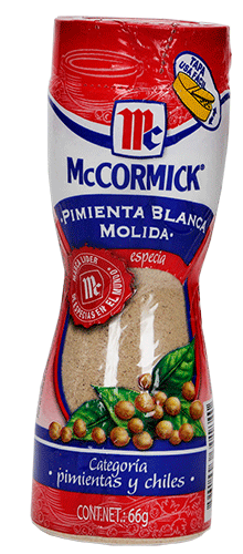 Caja Especia Mccormick Pimienta Blanca Molida de 66 grs con 12 piezas - Herdez-Especias-Herdez-MayoreoTotal