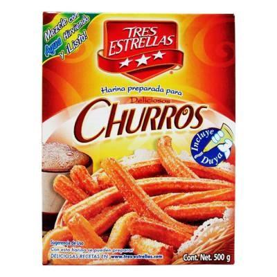 Caja harina para churros Tres Estrellas de 500 grs con 12 piezas - La Moderna-Harinas-La Moderna-MayoreoTotal