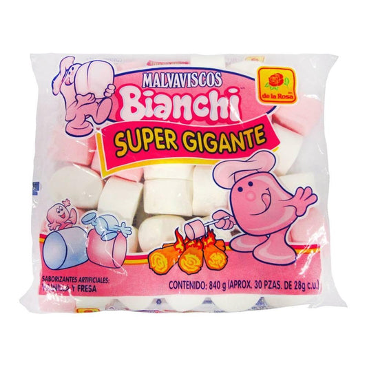 Caja Malvavisco La Rosa Bianchi Bombon Super Gigante en 5 bolsas de 30 piezas - LaRosa-Malvavisco-LaRosa-MayoreoTotal