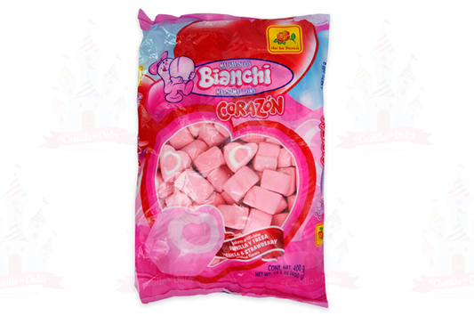 Caja Malvaviscos La Rosa Bombon Corazon en 15 bolsas de 400gr - LaRosa-Malvavisco-LaRosa-MayoreoTotal