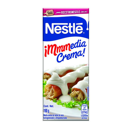 Caja Media Crema Nestlé Brick de 190 grs con 27 piezas - Nestlé-Postres, Gelatinas, Pasteles-Nestlé-MayoreoTotal