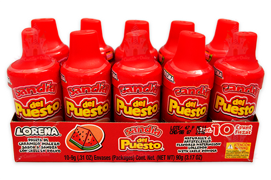 Caja Paleta Caramelo Del Puesto Sandia en 24 paquetes de 10 piezas Lorena - Hersheys-Dulce Macizo-Hersheys-MayoreoTotal