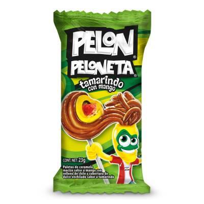 Caja Paleta Caramelo Enchilado Pelon Peloneta Tamarindo con Mango en 18 bolsas de 18 piezas - Hersheys-Dulce Enchilado-Hersheys-MayoreoTotal