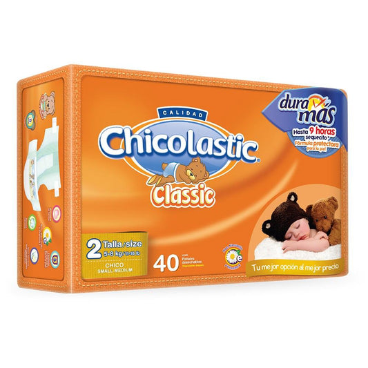 Caja Pañal Chicolastic Classico Chico con 40 pañales en 4 paquetes - Grupo P.I.Mabe-Pañales-Grupo PI Mabe-MayoreoTotal