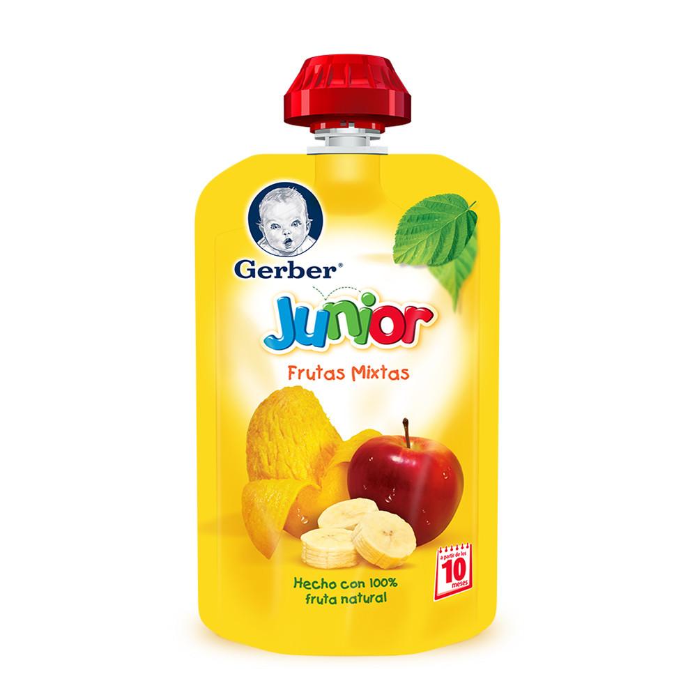 Caja papilla Gerber junior frutas mixtas de 120 grs en 12 pouchés - Nestlé-Bebes-Nestlé-MayoreoTotal