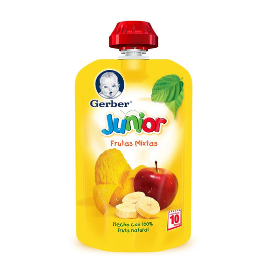 Caja papilla Gerber junior frutas mixtas de 120 grs en 12 pouchés - Nestlé-Bebes-Nestlé-MayoreoTotal