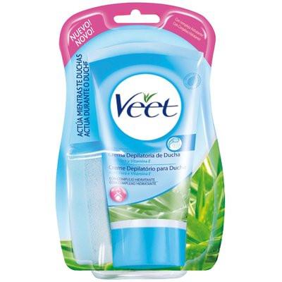 Caja Veet Crema Depilatoria Ducha Sensible de 150 ml con 5 piezas - Reckitt Benckiser-Cremas Corporales y Faciales-Reckitt Benckiser-MayoreoTotal