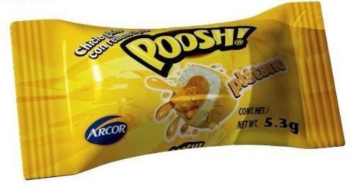 Media Caja Chicle Relleno Poosh Platano en 9 paquetes con 40 piezas - Arcor-Goma de Mascar-Arcor-MayoreoTotal