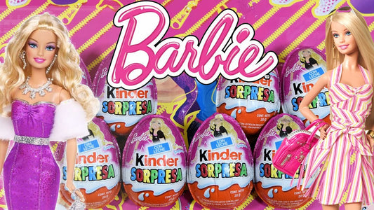 Media Caja Chocolate Huevo Kinder Sorpresa Barbie T8 en 6 paquetes de 8 piezas - Ferrero-Chocolates-Ferrero-MayoreoTotal