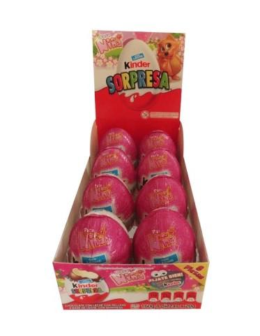 Media Caja Chocolate Huevo Kinder Sorpresa Nina T8 en 6 paquetes con 8 piezas - Ferrero-Chocolates-Ferrero-MayoreoTotal