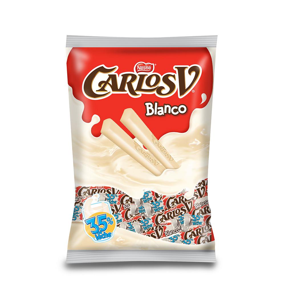 Media Caja Chocolates Nestlé Carlos V Blanco Stick de 9gr en 10 bolsas con 20 piezas - Nestlé-Chocolates-Nestlé-MayoreoTotal