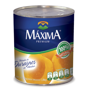 Media Caja Duraznos en Mitades Máxima de 3 kilos con 3 piezas - Maxima-Conservas-Maxima-MayoreoTotal