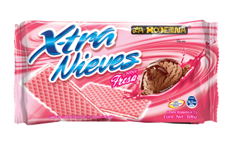 Media Caja Extra Nieves Fresa La Moderna de 306 grs con 10 paquetes - La Moderna-Galletas-La Moderna-MayoreoTotal