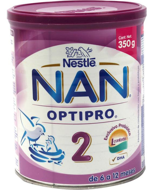 Media Caja Formula láctea Nan 2 l Optipro de 350 grs con 12 latas - Nestlé-Formula Lactea-Nestlé-MayoreoTotal