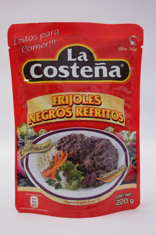 Media Caja Frijol Negro Refrito Bolsa de 220 grs con 6 piezas - La Costeña-Frijoles Enlatados-La Costeña-7501017043033-MayoreoTotal