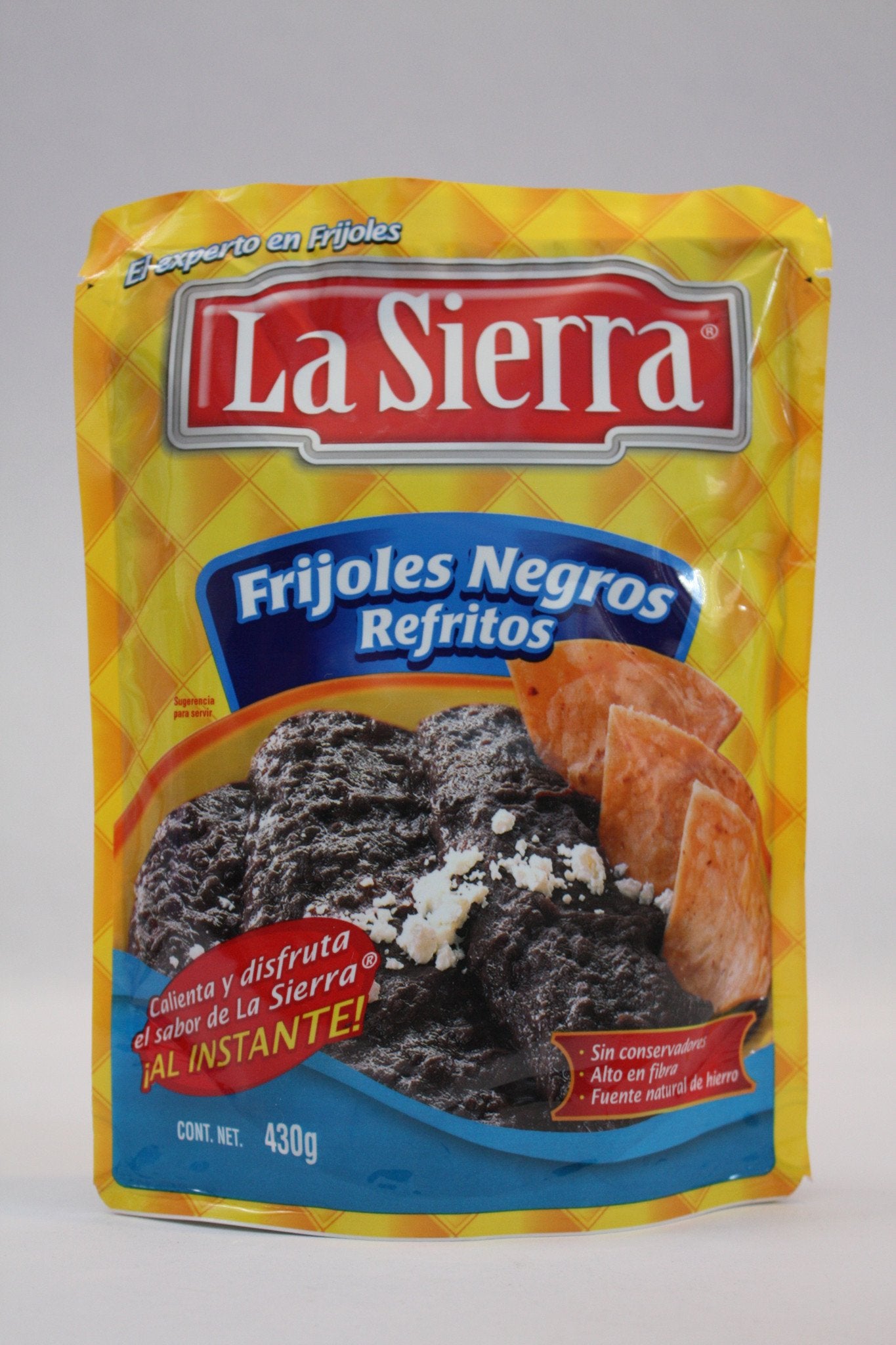 Media Caja Frijol Negro Refrito Bolsa La Sierra de 430 grs con 12 bolsas - Sabormex-Frijoles Enlatados-Sabormex-7501052420165-MayoreoTotal