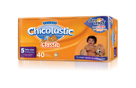 Media Caja Pañal Chicolastic Classico Extra Extra Grande con 40 pañales en 2 paquetes - Grupo P.I.Mabe-Pañales-Grupo PI Mabe-MayoreoTotal